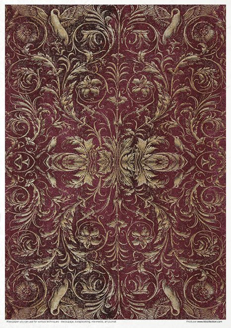 Rice paper set - A4 - Vintage Tapestry - 10 - ITD Collection - Tidformera