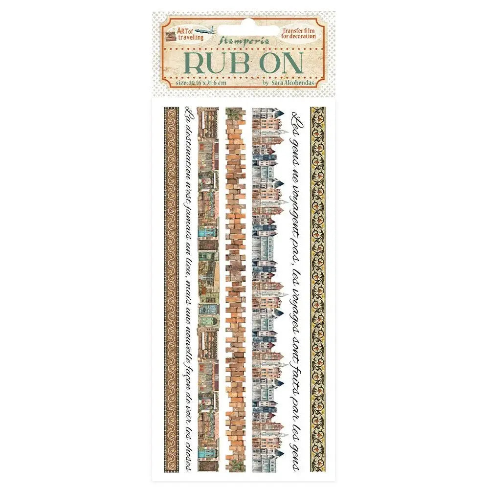 Rub - on - Art of Travelling - Stripes - 1 - Stamperia - Tidformera