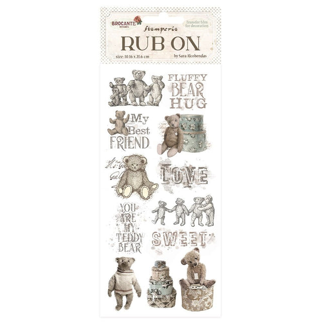 Rub - on - Brocante Antiques - Teddy bears - 1 - Stamperia - Tidformera