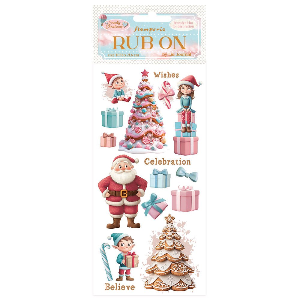 Rub - on - Candy Christmas - Santa Claus - 1 - Stamperia - Tidformera
