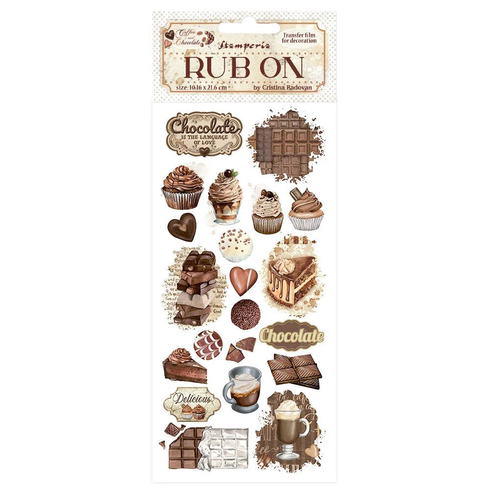 Rub - on - Coffee and Chocolate - Vintage Sweet Moments - 1 - Stamperia - Tidformera