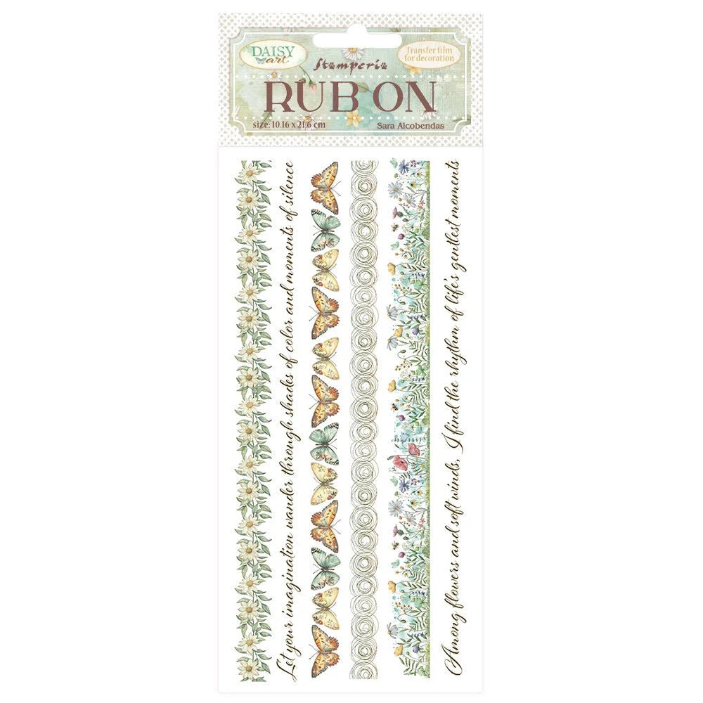 Rub - on - Daisy Art - Stripes - 1 - Stamperia - Tidformera