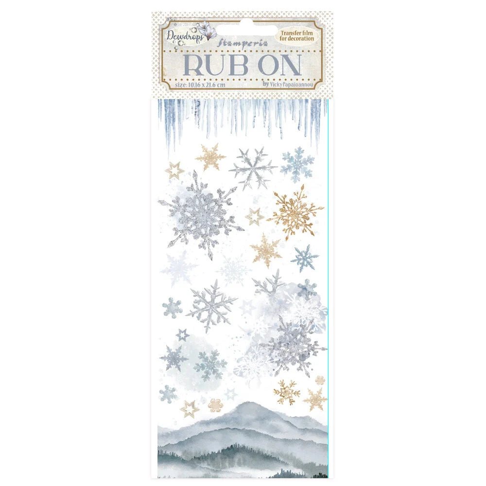 Rub - on - Dewdrops - Snowflakes - 1 - Stamperia - Tidformera
