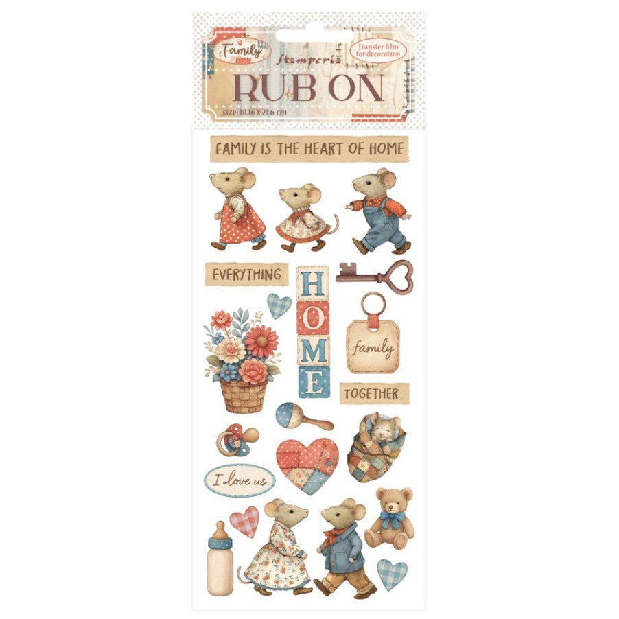 Rub - on - Family - Home - 1 - Stamperia - Tidformera