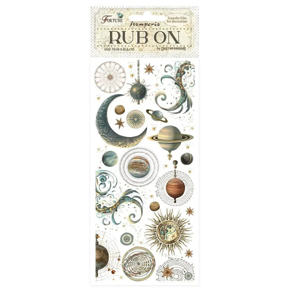 Rub - on Fortune - Planets and Moon - 1 - Stamperia - Tidformera