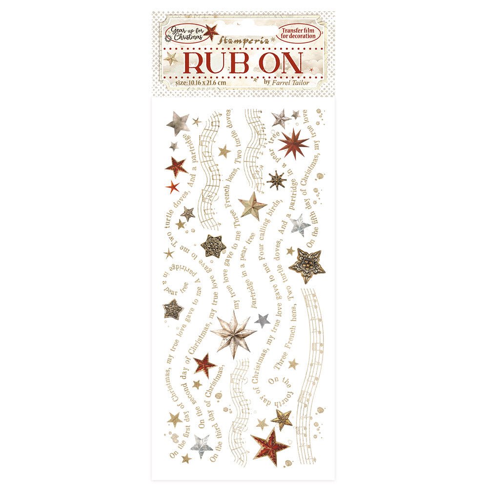 Rub - on Gear up for Christmas - Stars - 1 - Stamperia - Tidformera