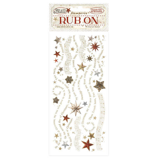 Rub - on Gear up for Christmas - Stars - 1 - Stamperia - Tidformera