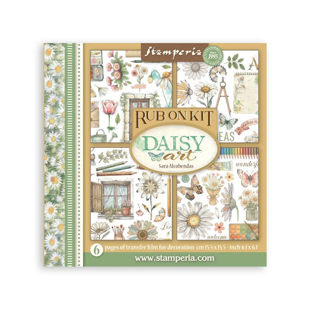 Rub - On Kit 15,5 x 15,5 cm - Daisy Art - 1 - Stamperia - Tidformera