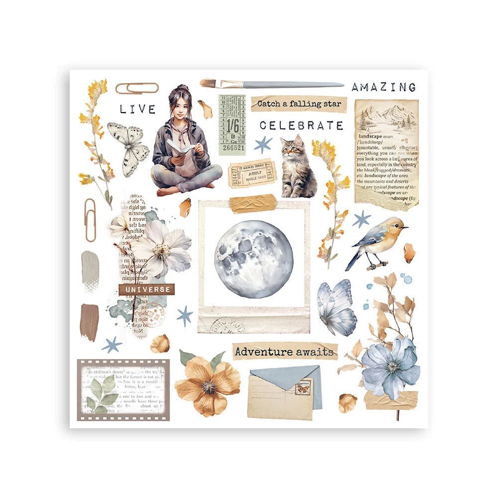 Rub - On Kit 15,5 x 15,5 cm - Secret Diary - 5 - Stamperia - Tidformera