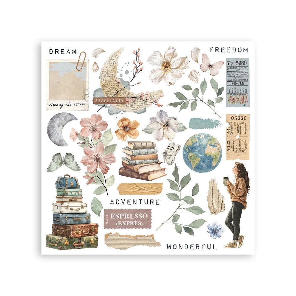 Rub - On Kit 15,5 x 15,5 cm - Secret Diary - 3 - Stamperia - Tidformera