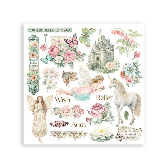 Rub - On Kit 15,5 x 15,5 cm - Wonderland - 4 - Stamperia - Tidformera
