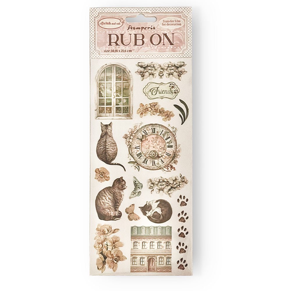 Rub - on Orchids and Cats - Cat - 1 - Stamperia - Tidformera