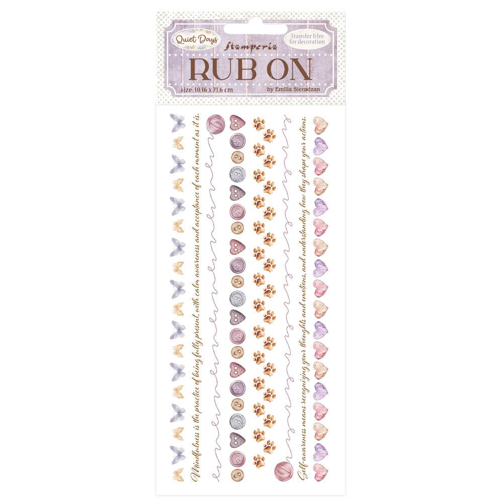 Rub - on - Quiet Days - Cozy Borders - 1 - Stamperia - Tidformera