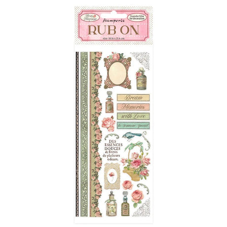 Rub - on Rose Parfum - Borders and Parfumes - 1 - Stamperia - Tidformera