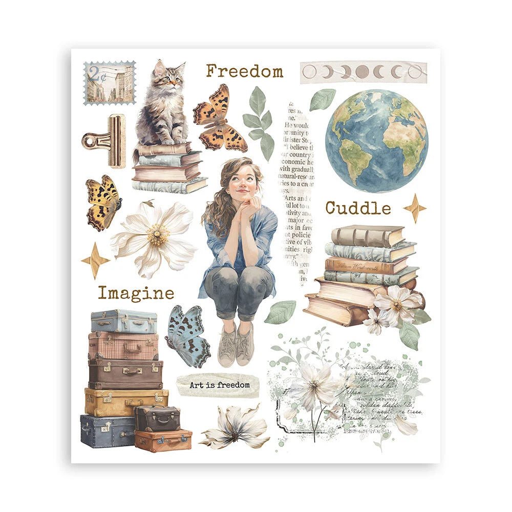 Rub - On Selection 20,5 x 23 cm - Secret Diary - 5 - Stamperia - Tidformera