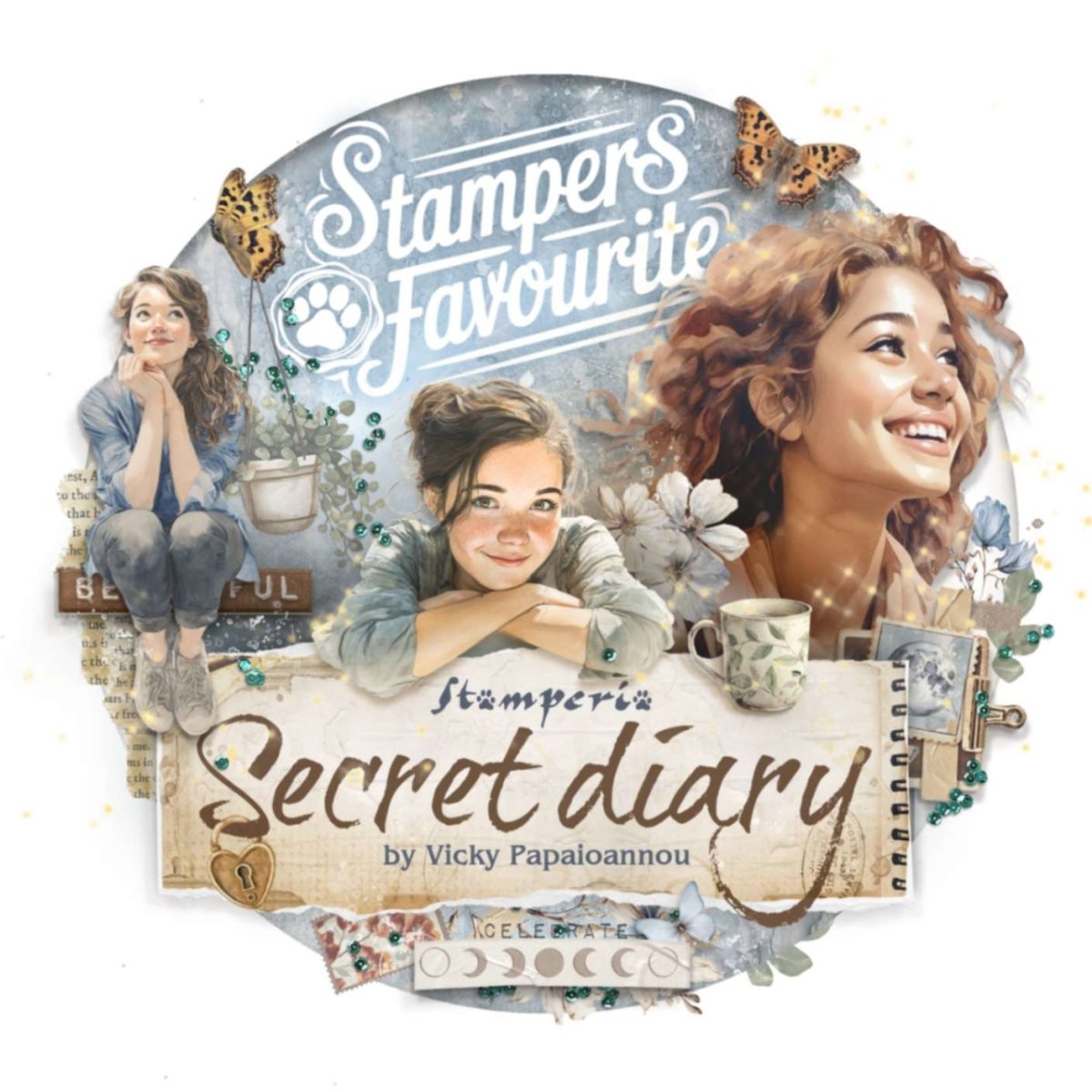 Rub - On Selection 20,5 x 23 cm - Secret Diary - 9 - Stamperia - Tidformera