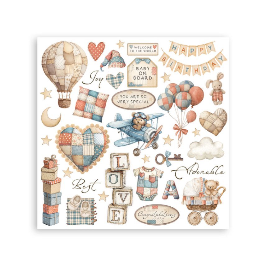 Rub - On Set 6 - pack - Baby - 5 - Stamperia - Tidformera