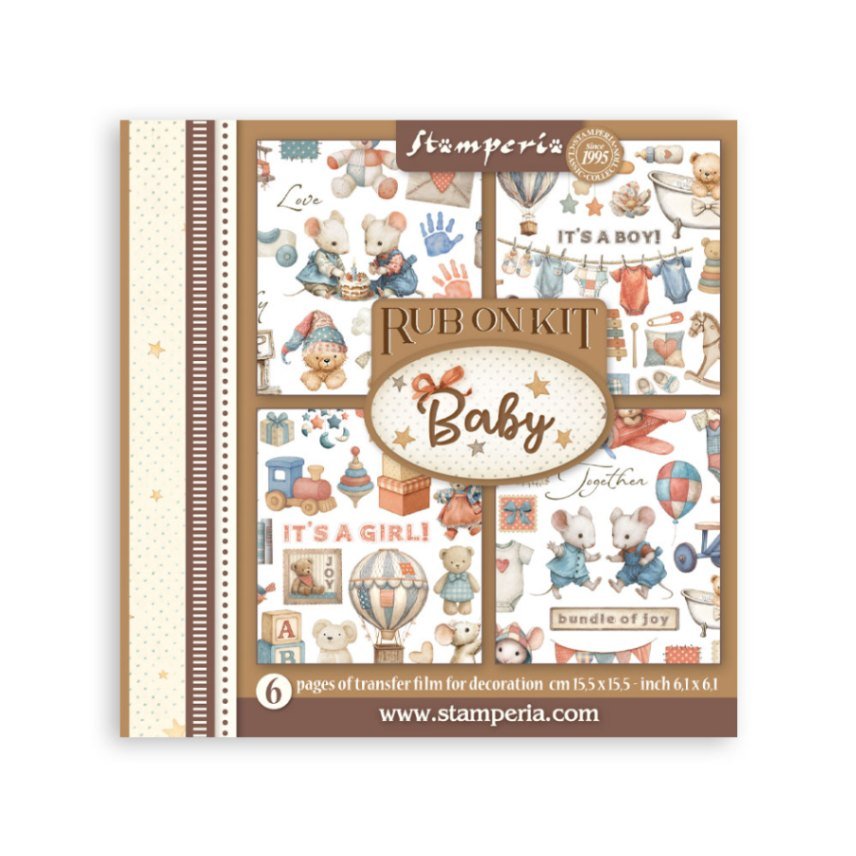 Rub - On Set 6 - pack - Baby - 1 - Stamperia - Tidformera