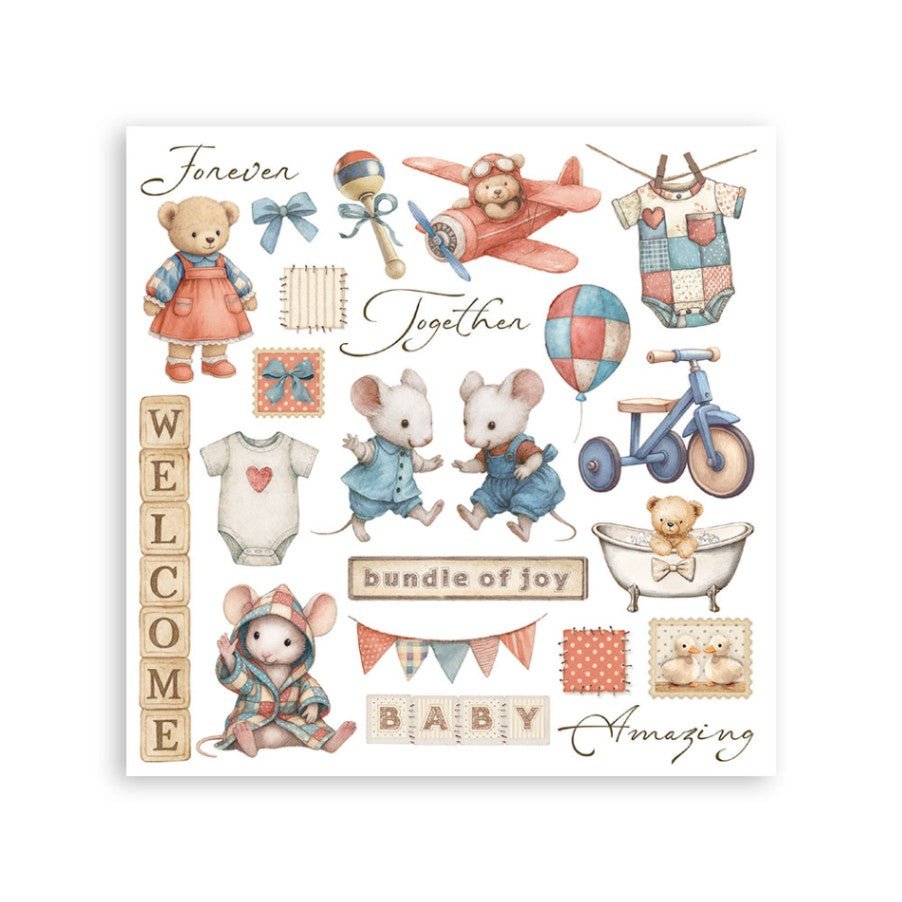 Rub - On Set 6 - pack - Baby - 2 - Stamperia - Tidformera