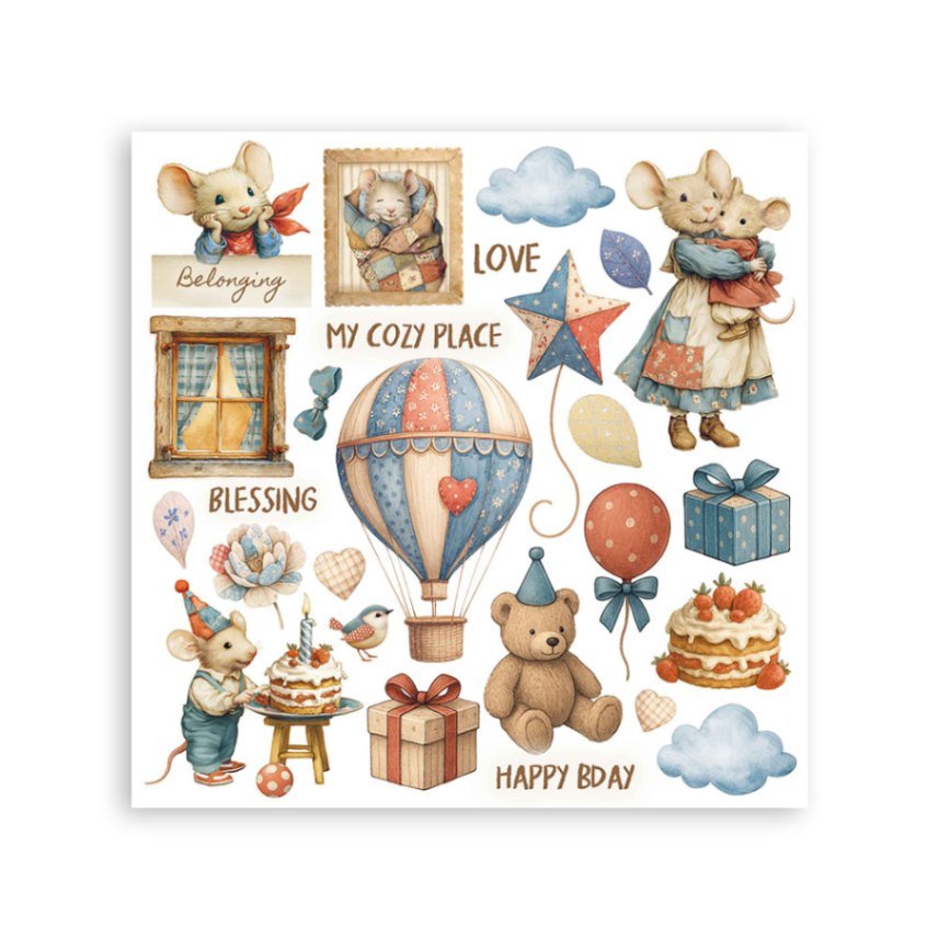 Rub - On Set 6 - pack - Family - 4 - Stamperia - Tidformera