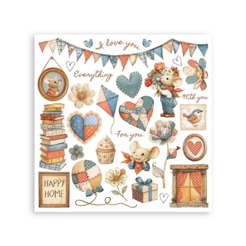 Rub - On Set 6 - pack - Family - 3 - Stamperia - Tidformera