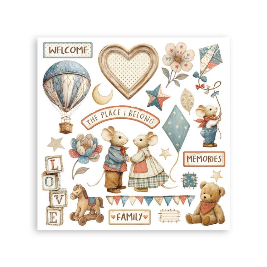 Rub - On Set 6 - pack - Family - 5 - Stamperia - Tidformera