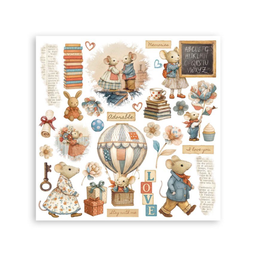 Rub - On Set 6 - pack - Family - 7 - Stamperia - Tidformera