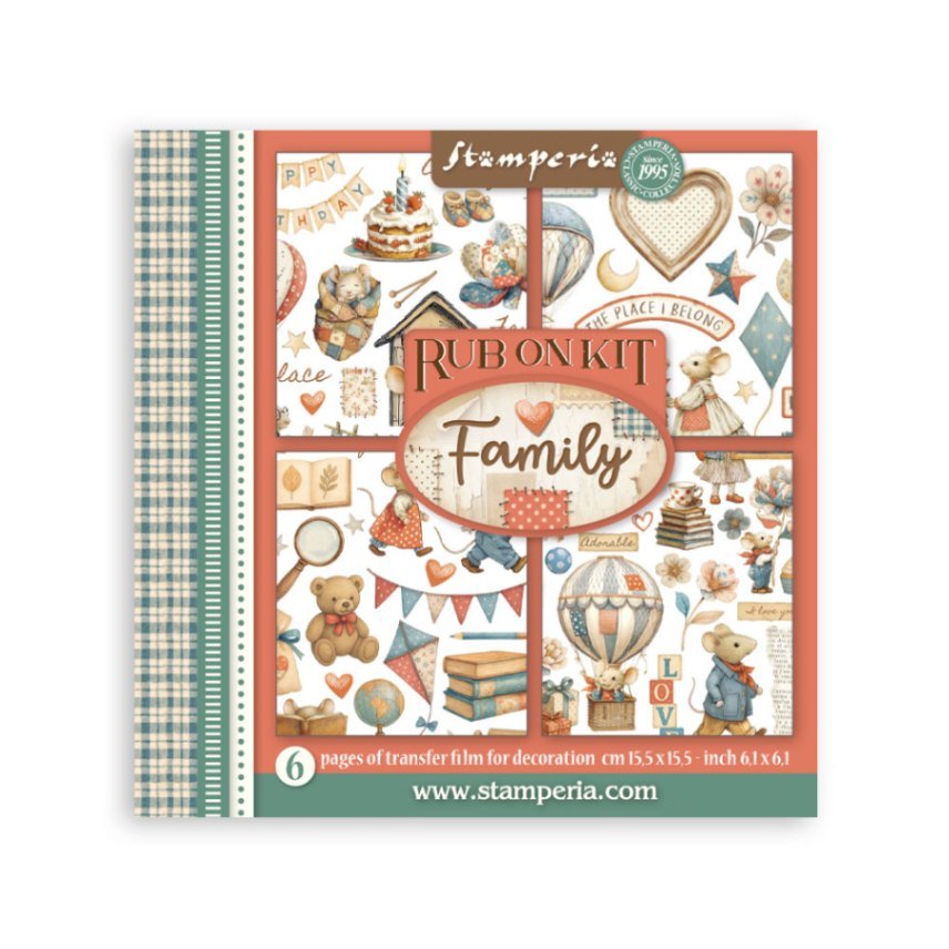Rub - On Set 6 - pack - Family - 1 - Stamperia - Tidformera