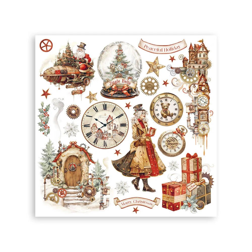 Rub - On Set 6 - pack - Gear up for Christmas - 7 - Stamperia - Tidformera