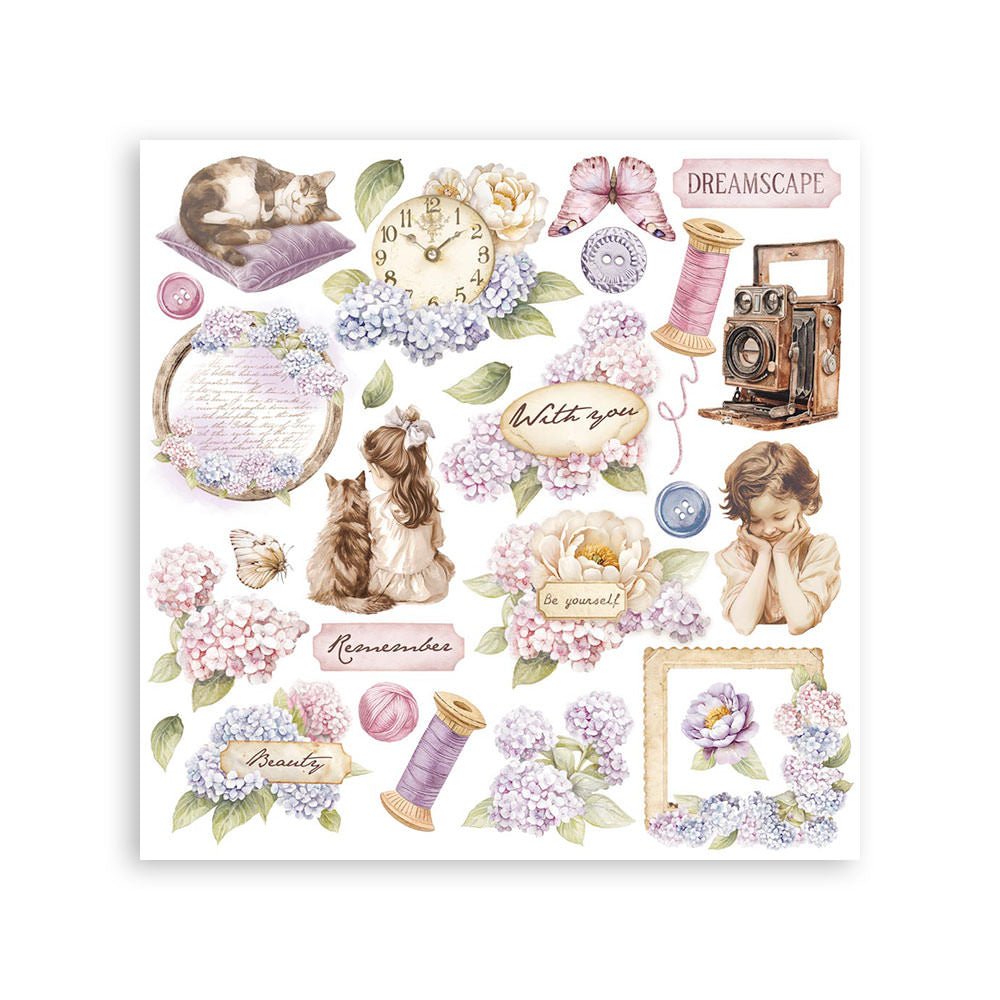 Rub - On Set 6 - pack - Quiet Days - 4 - Stamperia - Tidformera