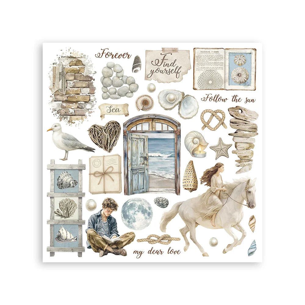 Rub - On Set 6 - pack - Silent Sea - 7 - Stamperia - Tidformera