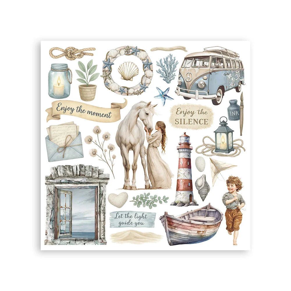 Rub - On Set 6 - pack - Silent Sea - 5 - Stamperia - Tidformera