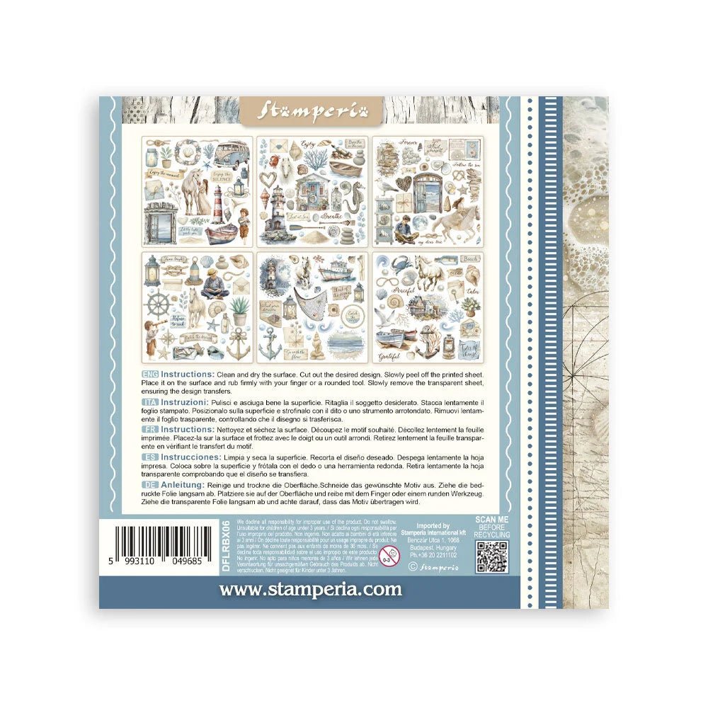 Rub - On Set 6 - pack - Silent Sea - 8 - Stamperia - Tidformera