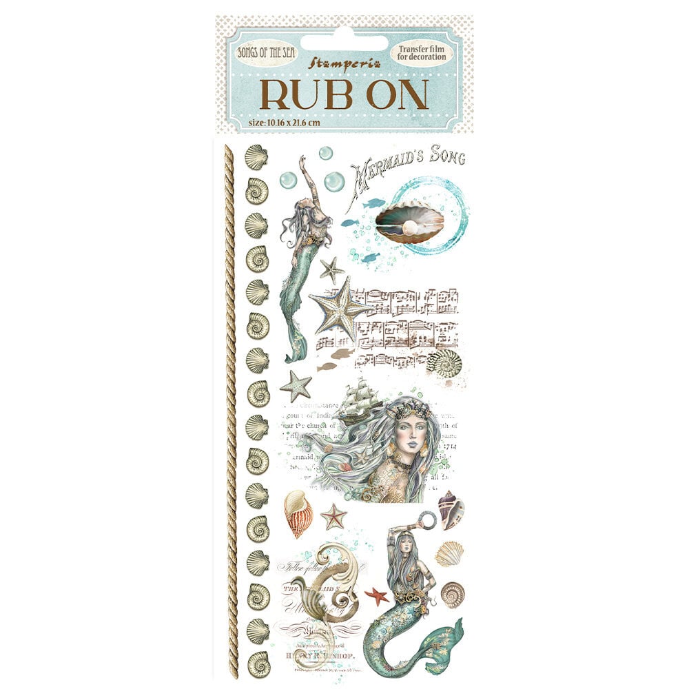 Rub - on Songs of the Sea - Mermaid - 1 - Stamperia - Tidformera