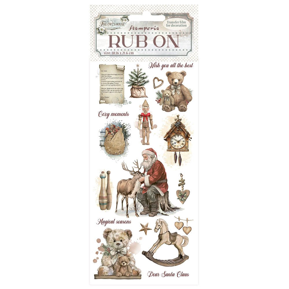 Rub - on - The Owl's House - Teddy bears - 1 - Stamperia - Tidformera