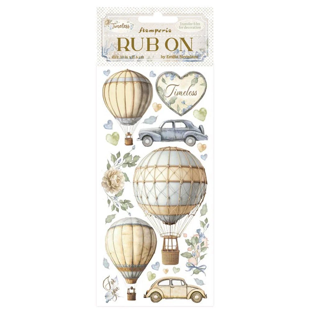 Rub - on - Timeless - Air balloons - 1 - Stamperia - Tidformera