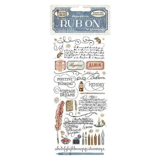 Rub - on Vintage Library - Calligraphy - 1 - Stamperia - Tidformera