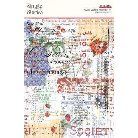 Rub - ons Simple vintage Berry fields - 1 - Simple Stories - Tidformera