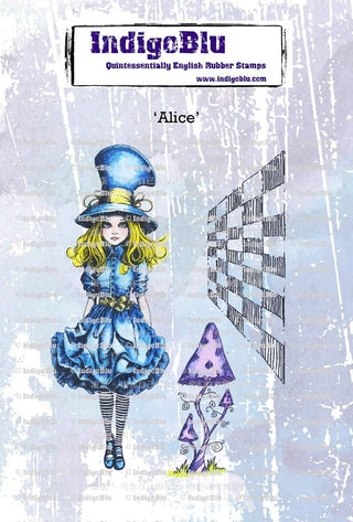Rubber Stamps - Alice A6 frÄn IndigoBlu. StÀmpel med Alice frÄn Alice i Underlandet - Tidformera