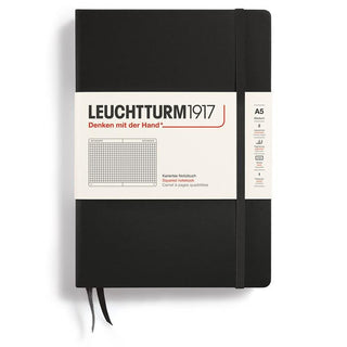 Rutad skrivbok Lt A5 Hård pärm Black - 1 - Leuchtturm1917 - Tidformera