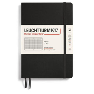 Rutad skrivbok Lt A5 Mjuk pärm Black - 1 - Leuchtturm1917 - Tidformera