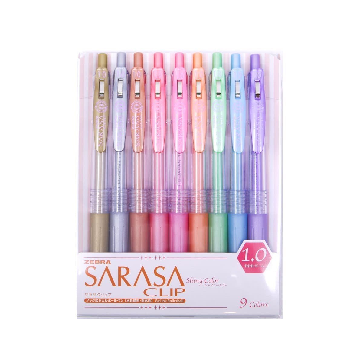 Sarasa Clip Gelpenna Shiny Color 9-pack - Zebra - Tidformera