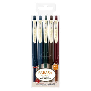 Sarasa Clip Vintage color Set 5 - pack - No.1 - 1 - Zebra - Tidformera