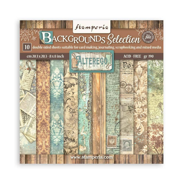 Scrapbookingpapper - Alterego - Backgrounds - 1 - Stamperia - Tidformera