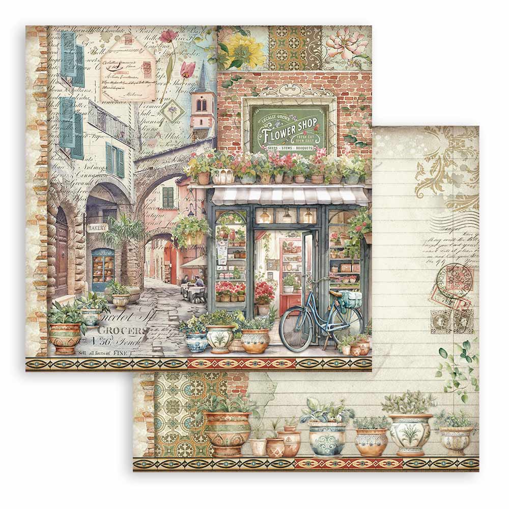 Scrapbookingpapper - Art of Travelling - 5 - Stamperia - Tidformera