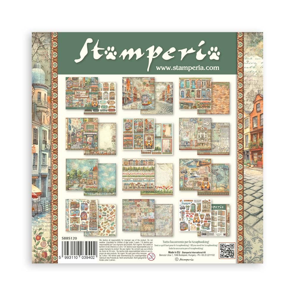 Scrapbookingpapper - Art of Travelling - 13 - Stamperia - Tidformera