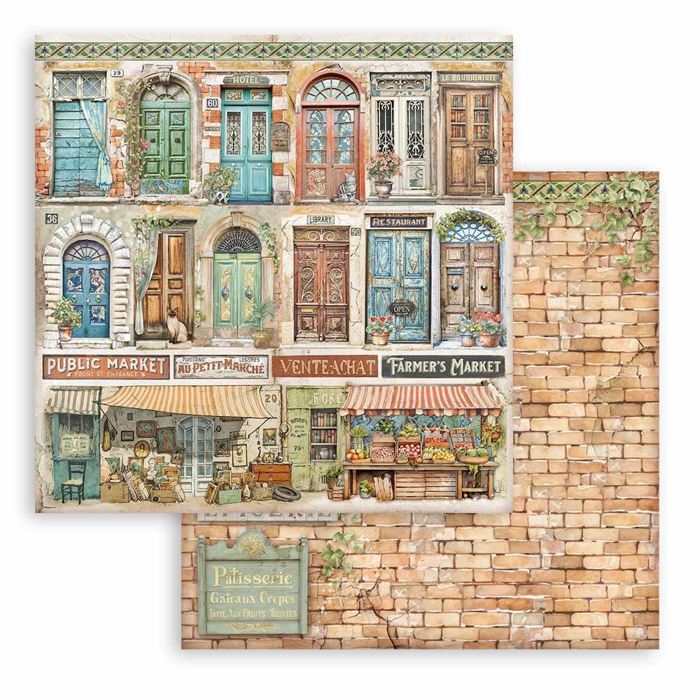 Scrapbookingpapper - Art of Travelling - 4 - Stamperia - Tidformera