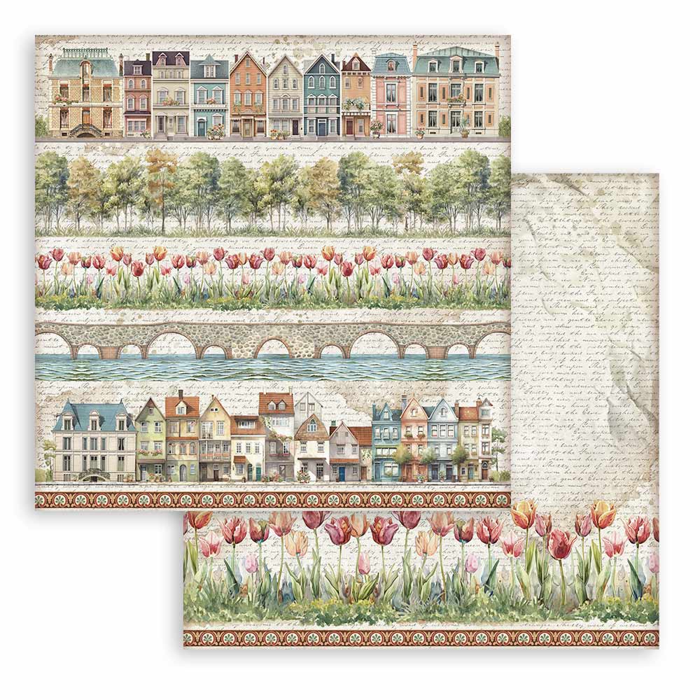 Scrapbookingpapper - Art of Travelling - 9 - Stamperia - Tidformera
