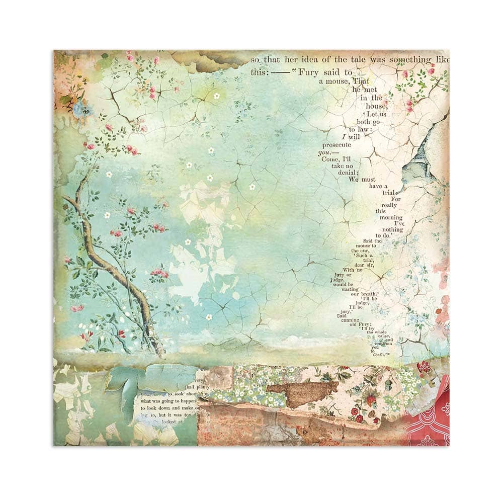 Scrapbookingpapper - Backgrounds - Alice - 12 - Stamperia - Tidformera