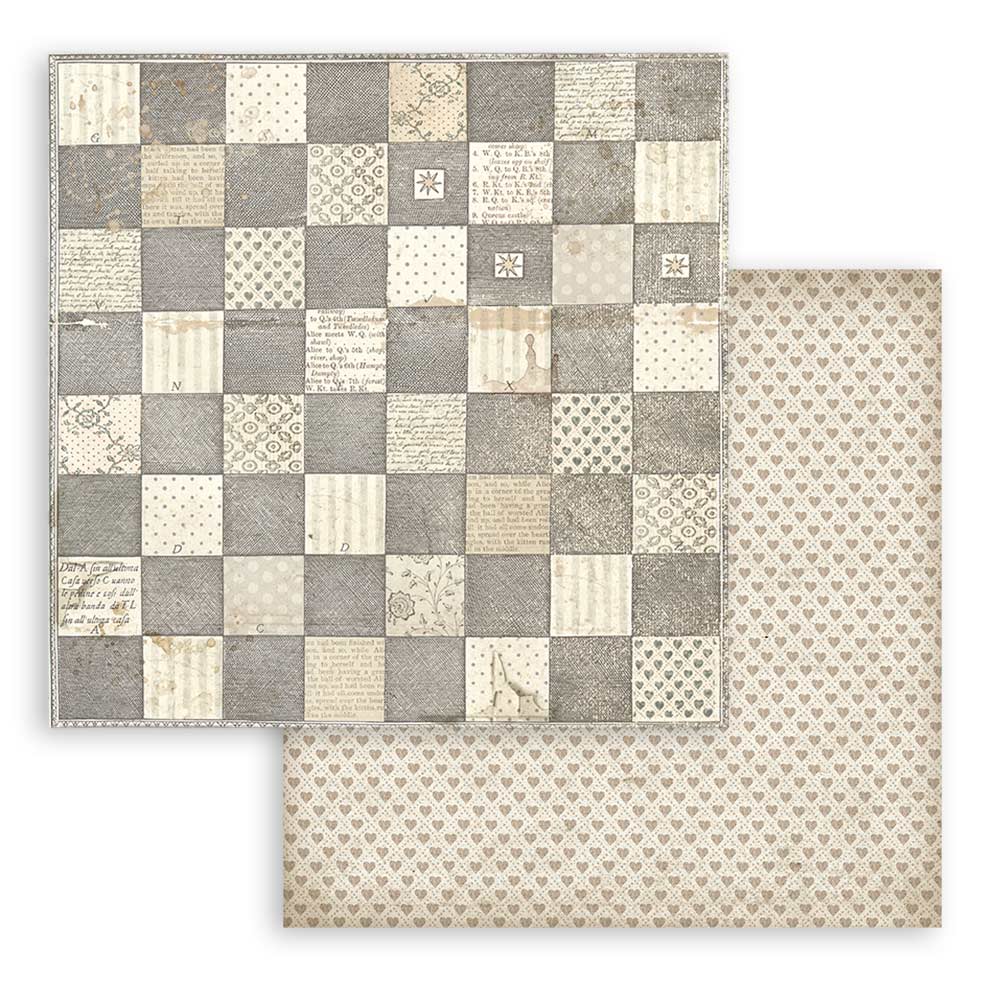 Scrapbookingpapper - Backgrounds - Alice - 6 - Stamperia - Tidformera